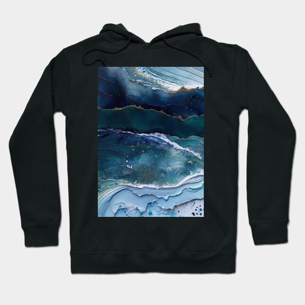 Abstract waves Hoodie by MyAbstractInk